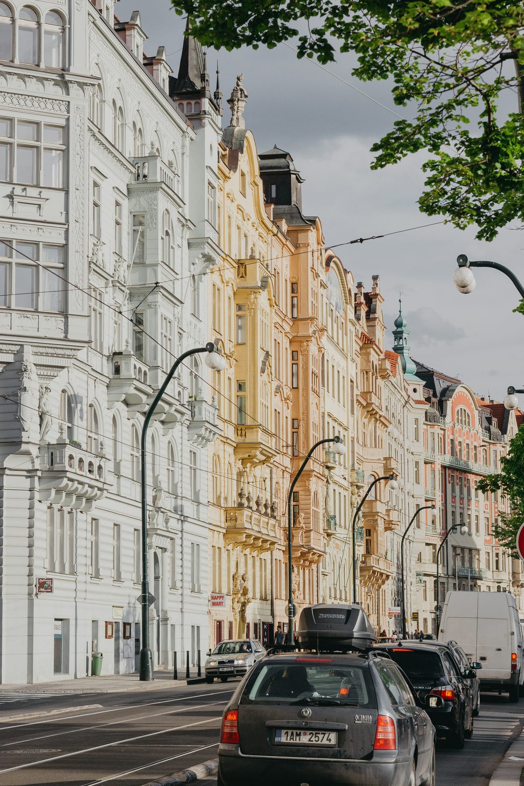 Jugendstil-Wohnfassaden in Prag